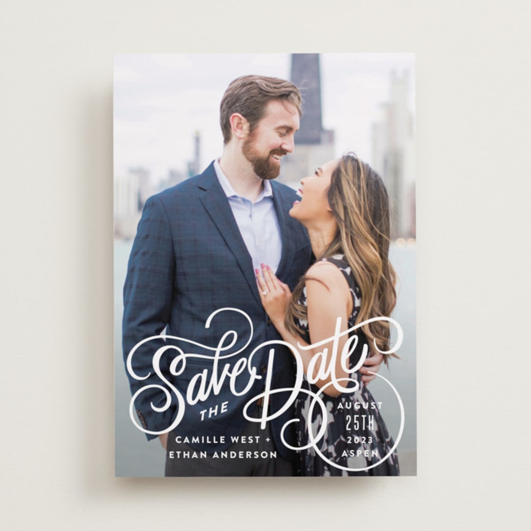 "Lettering Loop" - Save the Dates in Porcelain by Jill Means - Front