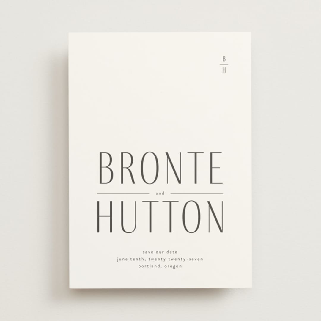 "Hutton" - Save the Dates in Cotton by Blustery August - Front
