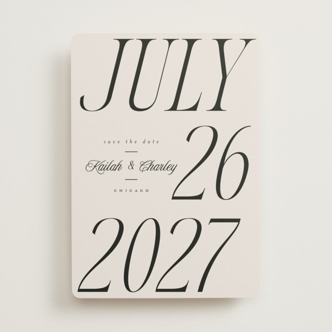 "Grand" - Save the Dates in Ivory by Melanie Kosuge - Front