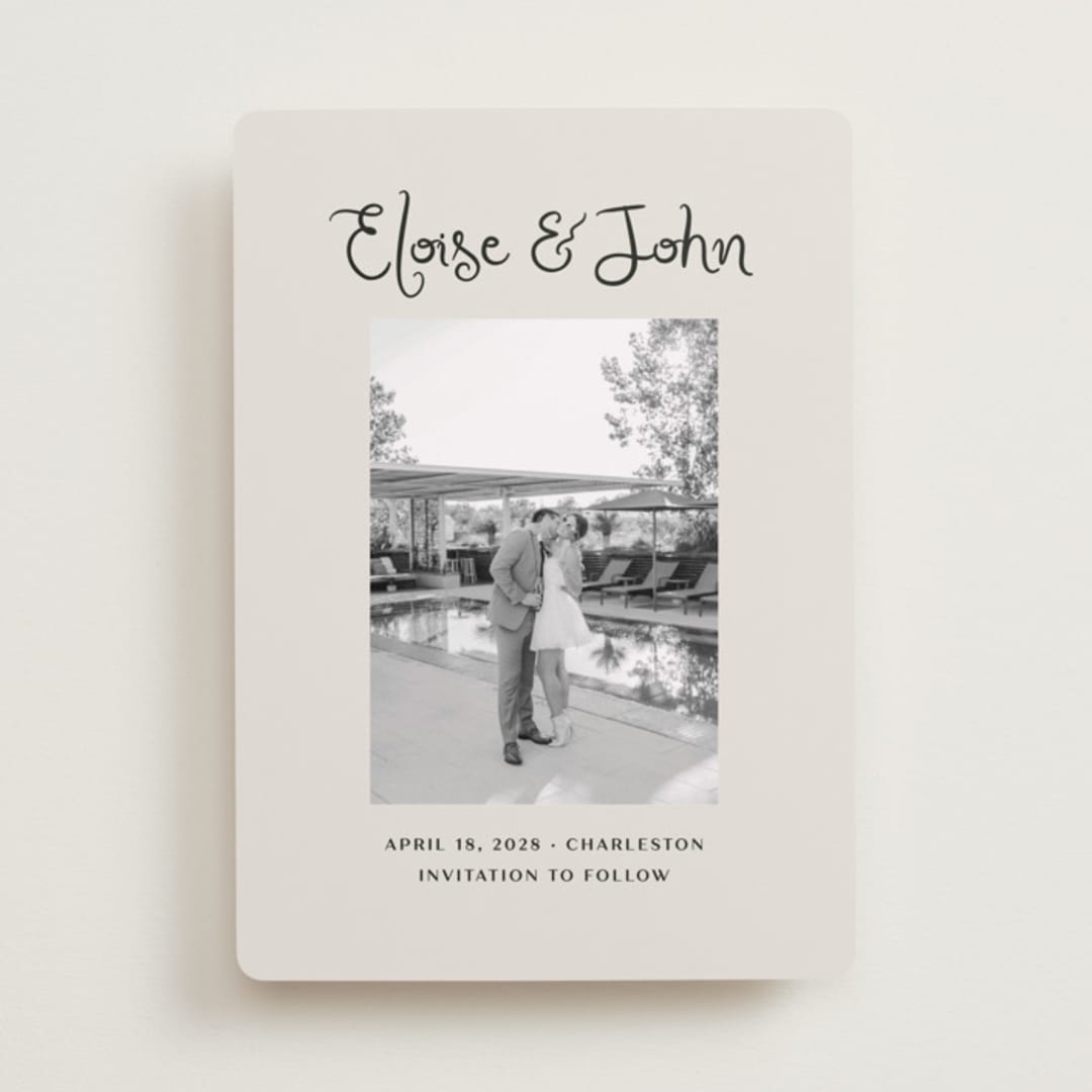 "Camellia" - Save the Dates in Tuxedo by Megan Davis - Front