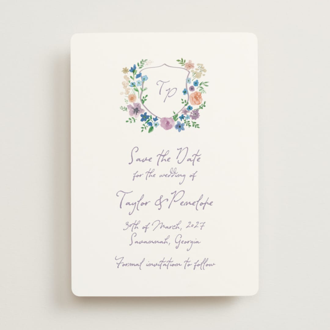 "wildflowers crest" - Save the Dates in Lavender by Cass Loh - Front