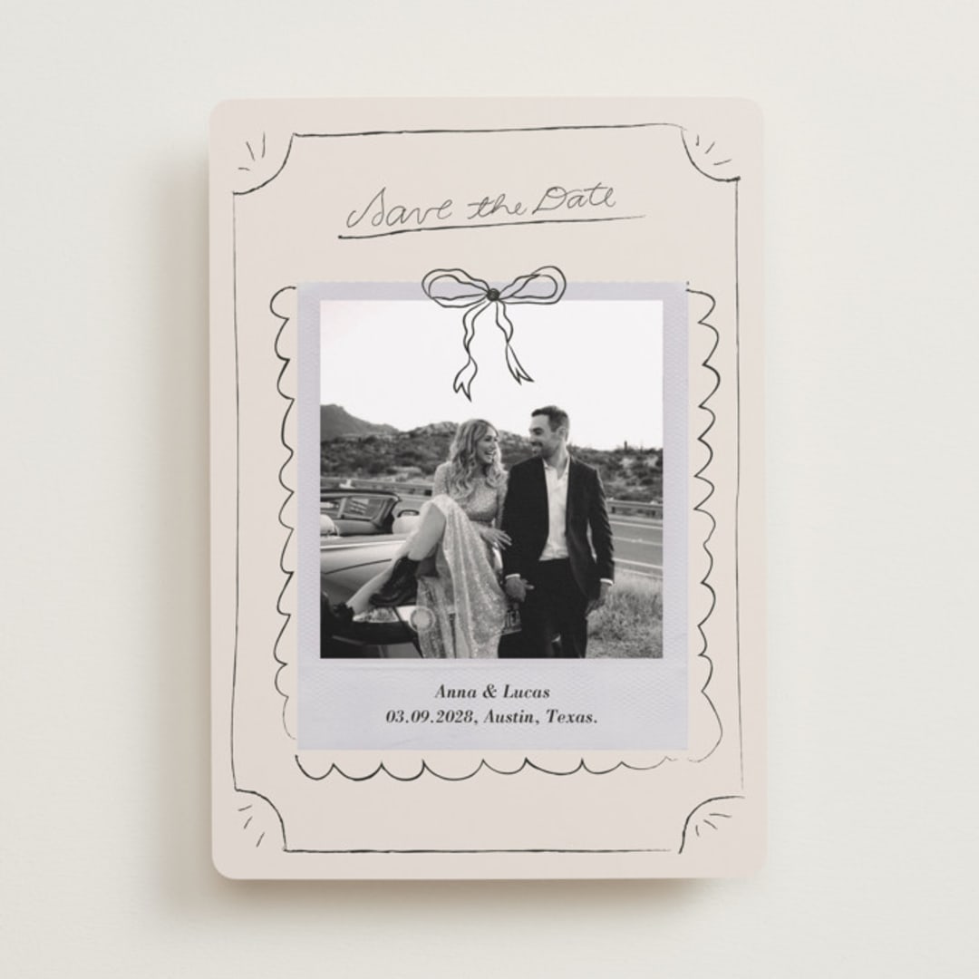 "Easy Lover" - Save the Dates in Cream by Helena Vitto - Front