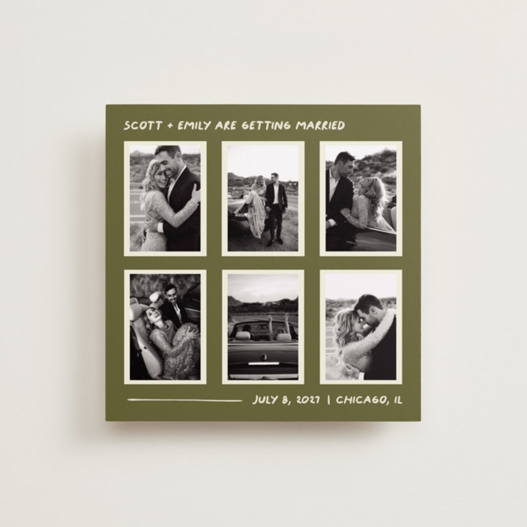 "Simple Gallery" - Save the Dates in Olive by Cleghorn Creative - Front