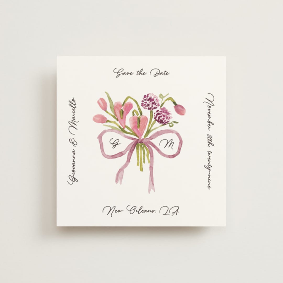 "Barolo" - Save the Dates in Deep Blush by Pati Cascino - Front
