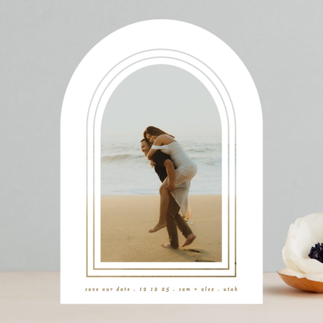 "eternal arch" - Save the Dates in Golden by Phrosné Barwood - Front