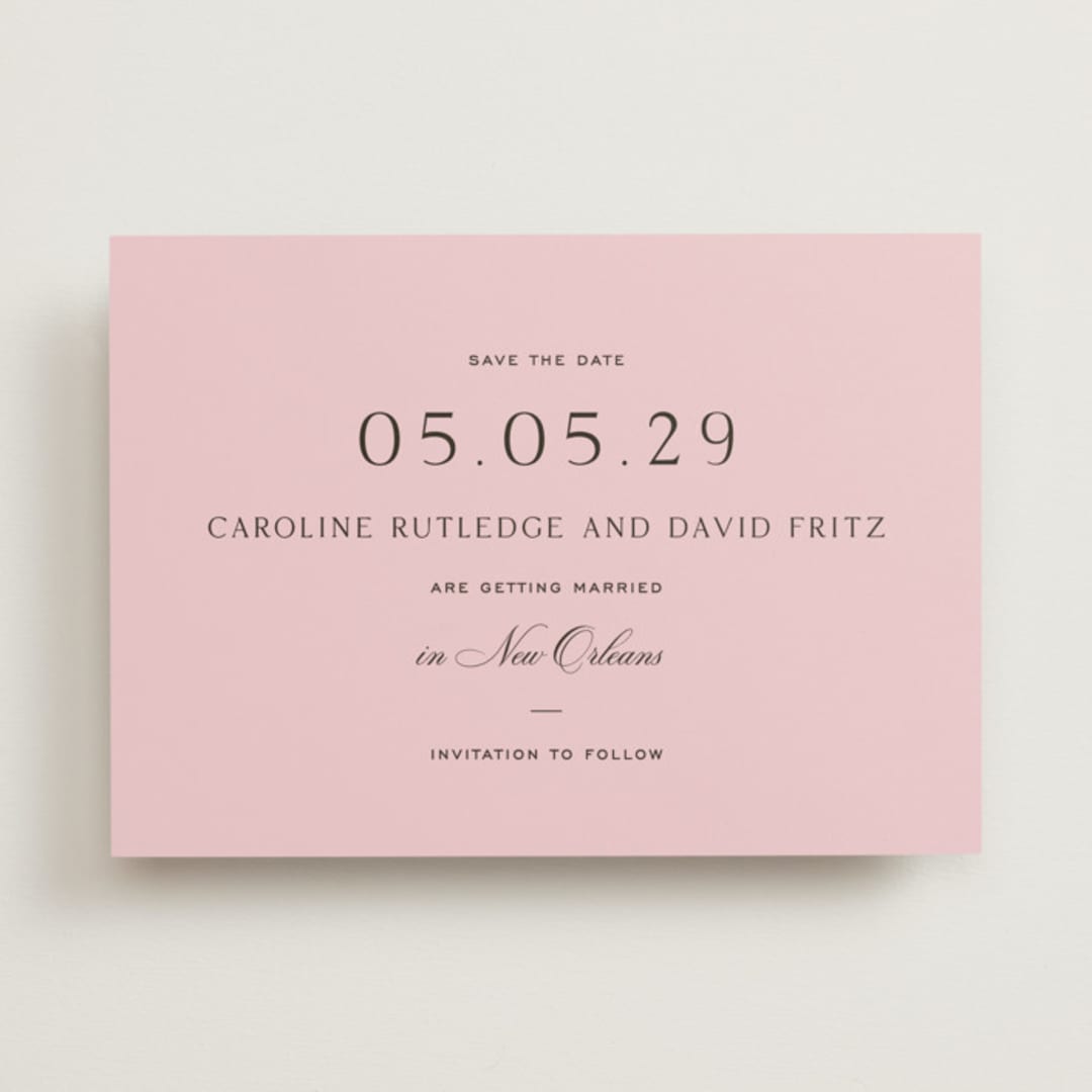 "Nola" - Save the Dates in Peony by Megan Davis - Front