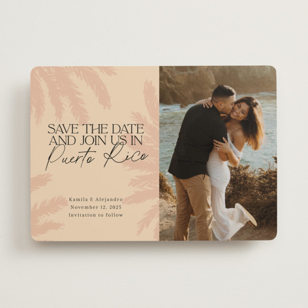 "Destination Dream" - Save the Dates in Sand by Inkblot Design - Front
