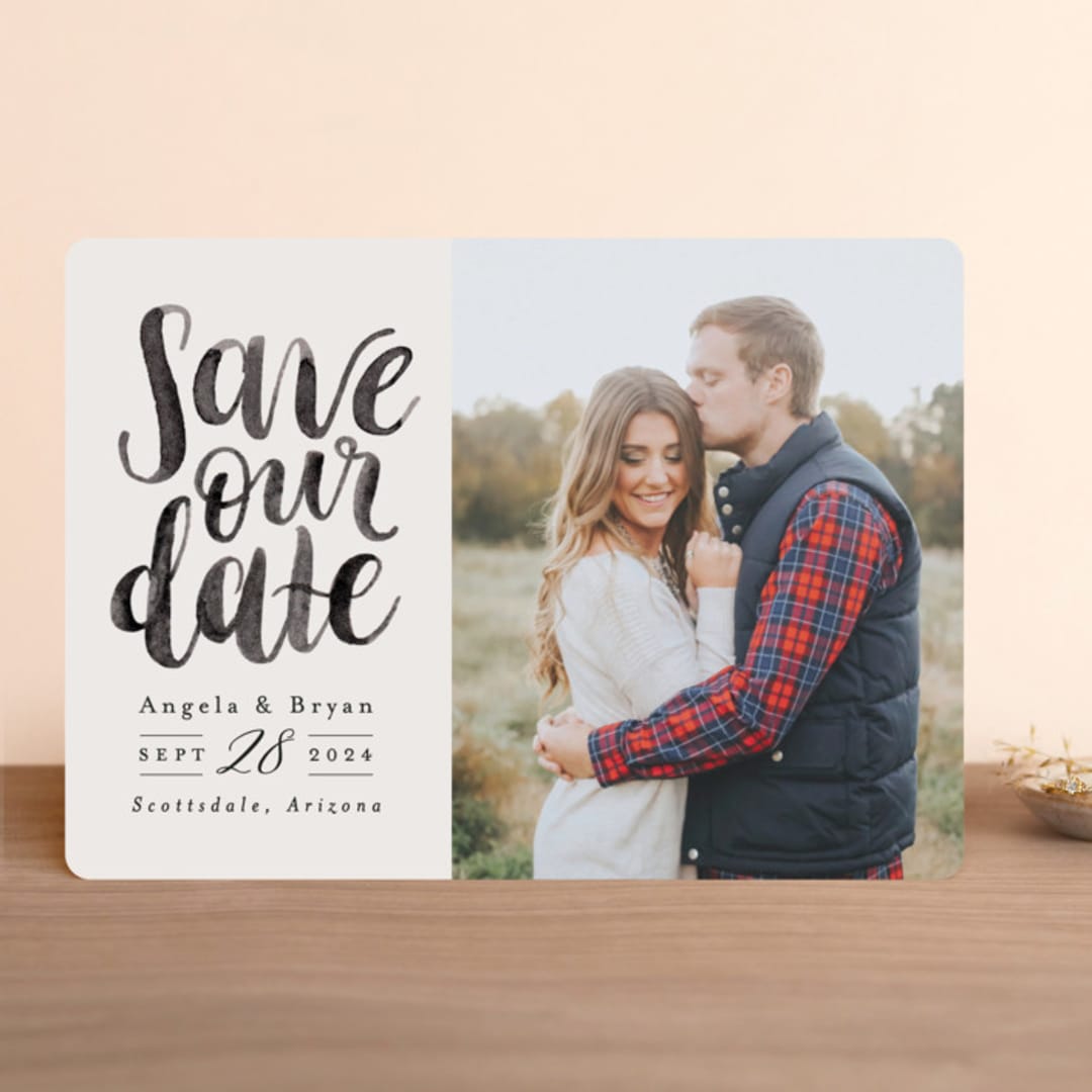 "Brushed Date" - Save the Dates in Sand by Pink House Press - Front