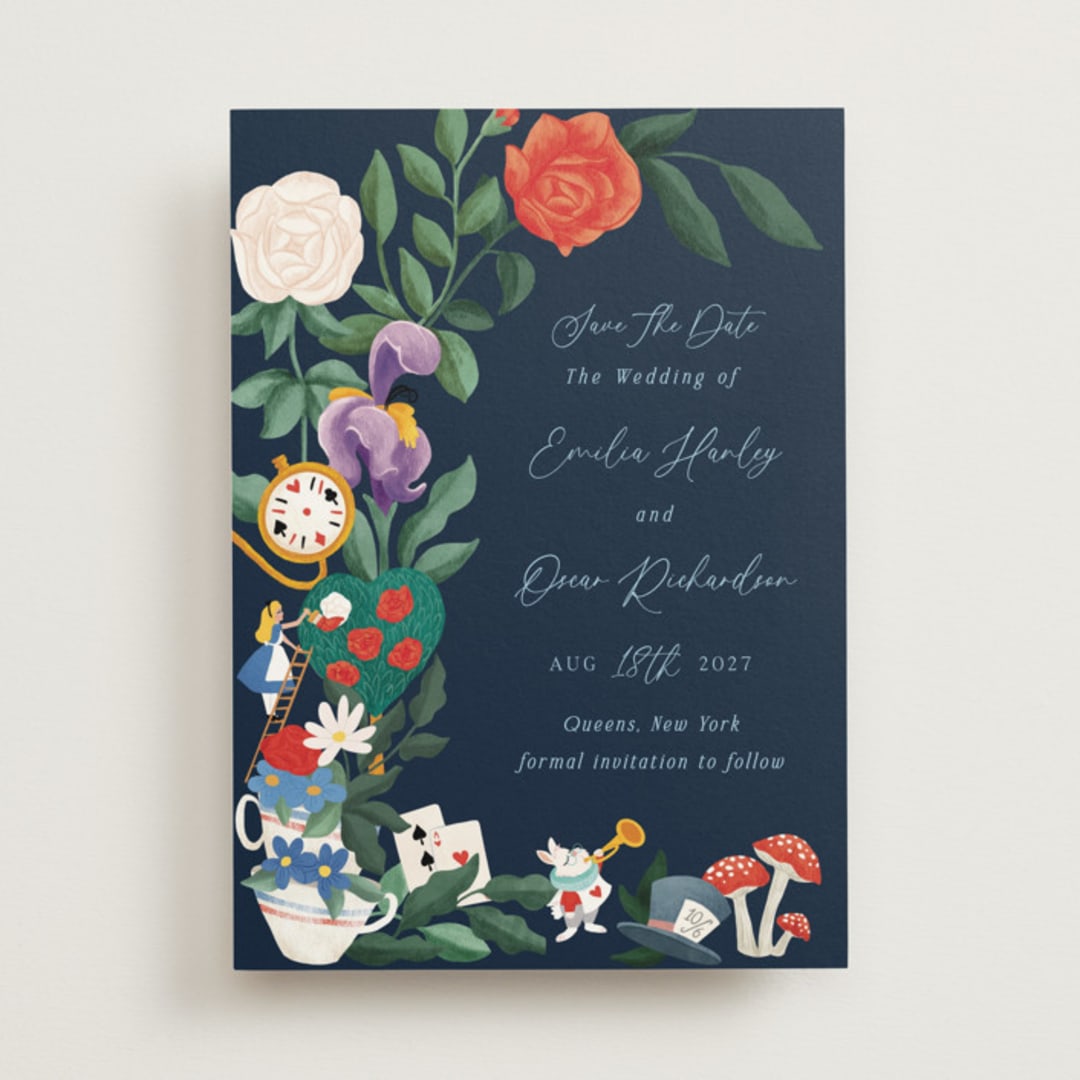 "A Garden Tea Party" - Save the Dates in Evening by Elly - Front
