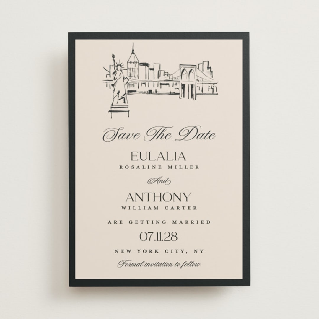 "NYC Skyline" - Save the Dates in Halo by Teju Reval - Front