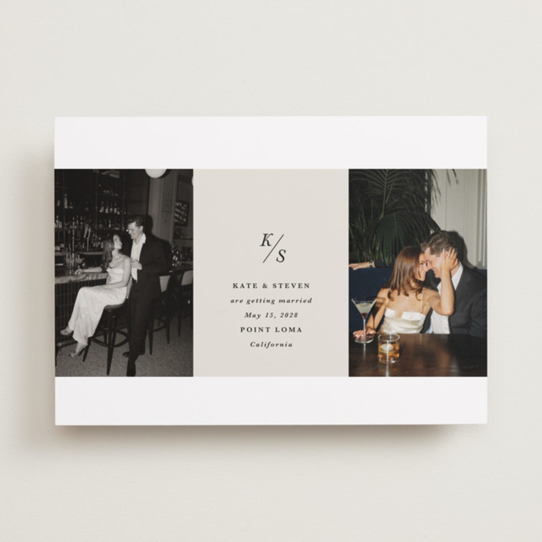 "Parker" - Save the Dates in Dove by Olivia Kanaley Inman - Front