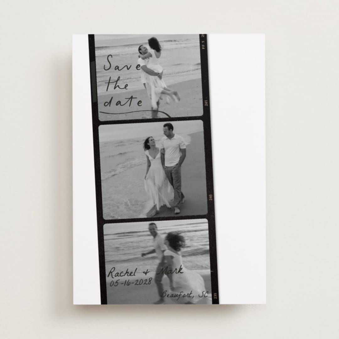"Filmstrip" - Save the Dates in Onyx by Sarah Mraz - Front