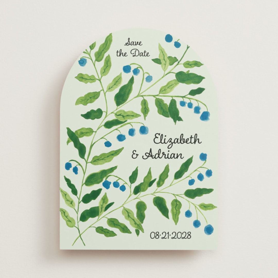 "Lily of the Valley" - Save the Dates in Mint by Claire - Front
