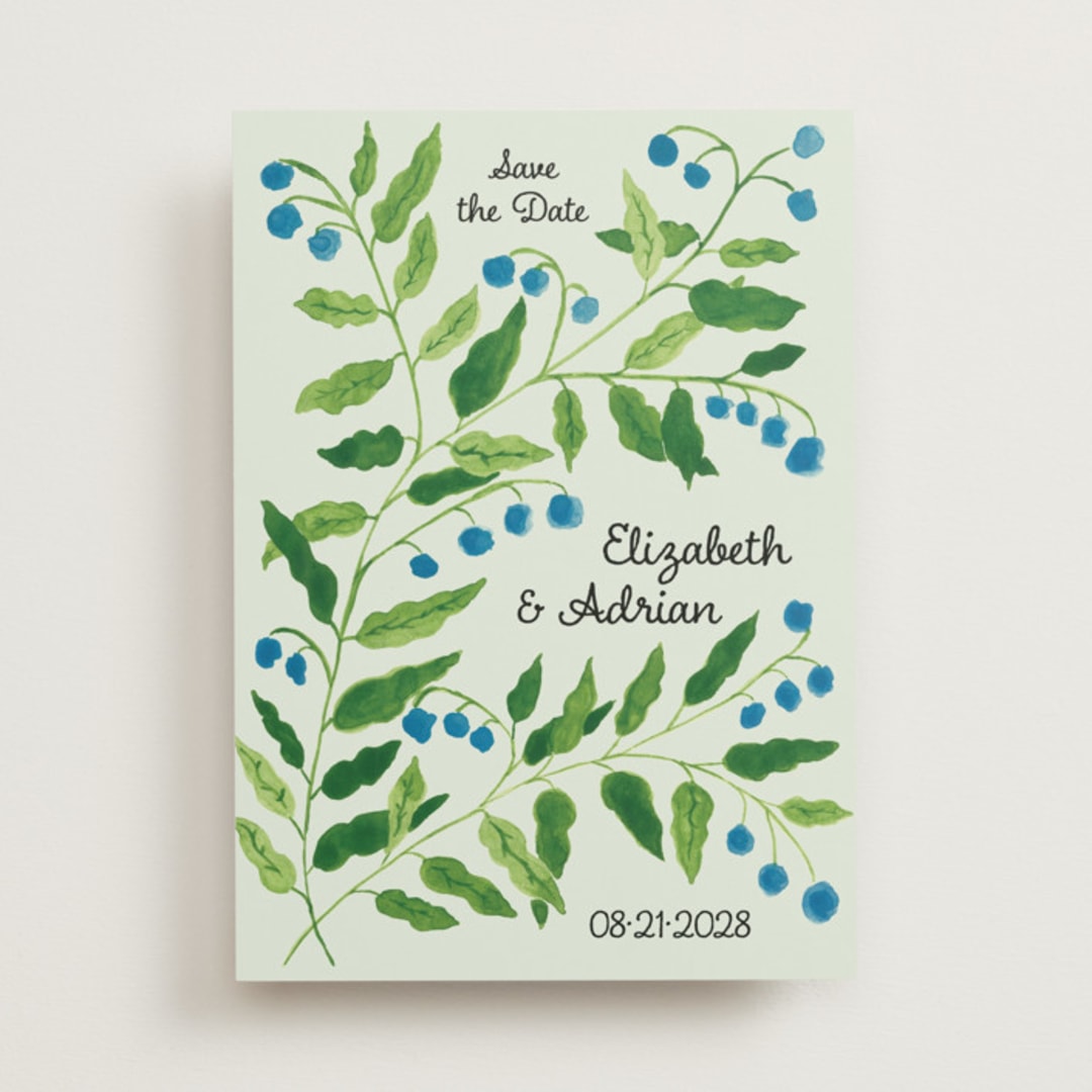 "Lily of the Valley" - Save the Dates in Mint by Claire - Front