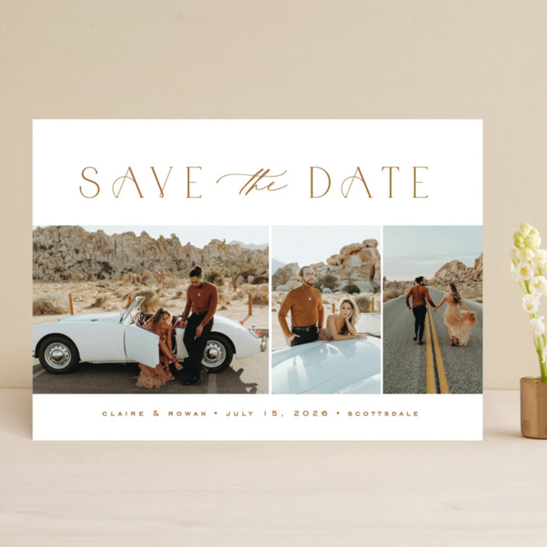 "Classy Collage" - Save the Dates in Tawny by Ana Sharpe - Front