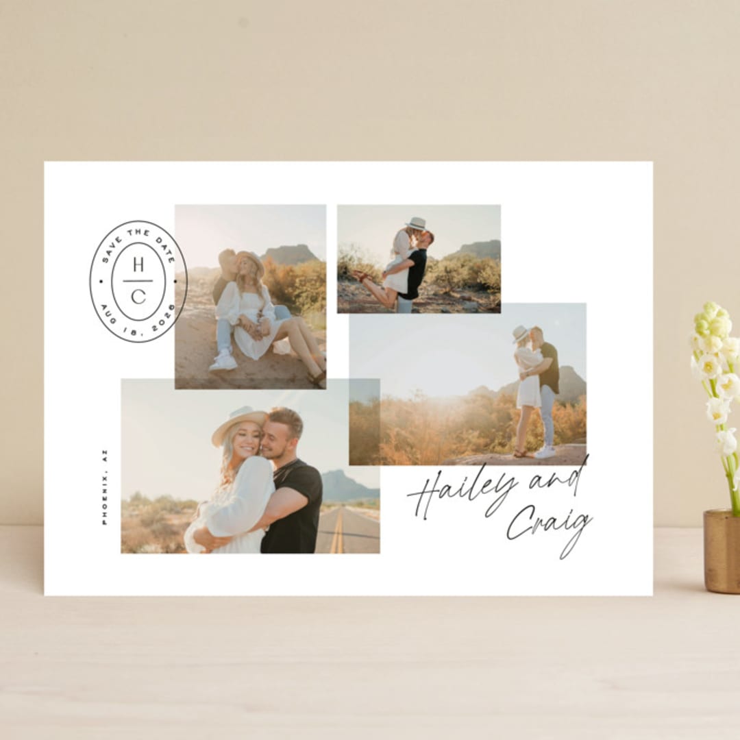 "Monogram Mix" - Save the Dates in Moonstone by Creo Study - Front