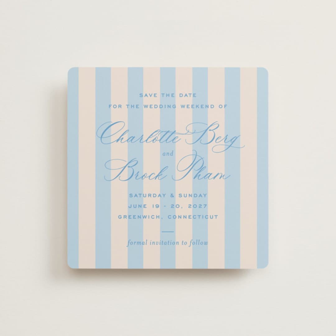 "Racquet" - Save the Dates in Bluebell by Megan Davis - Front