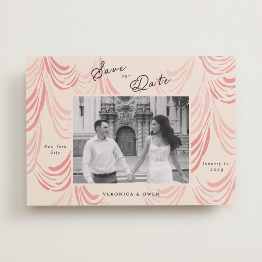 "Velvet Cherry" - Save the Dates in Blush by Sarah Rosenthal - Front