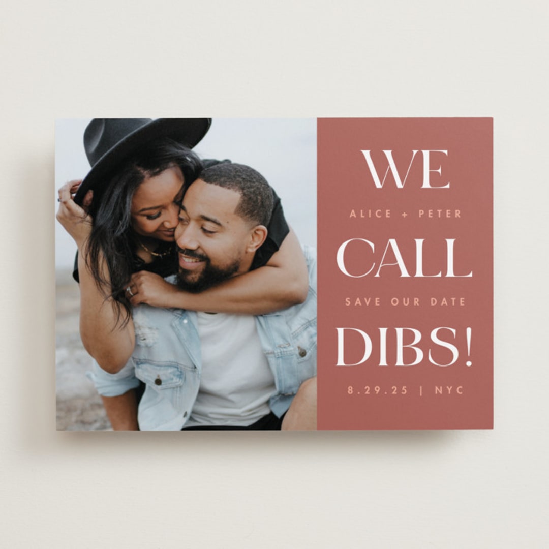 "Dibs" - Save the Dates in Redwood by Snow and Ivy - Front