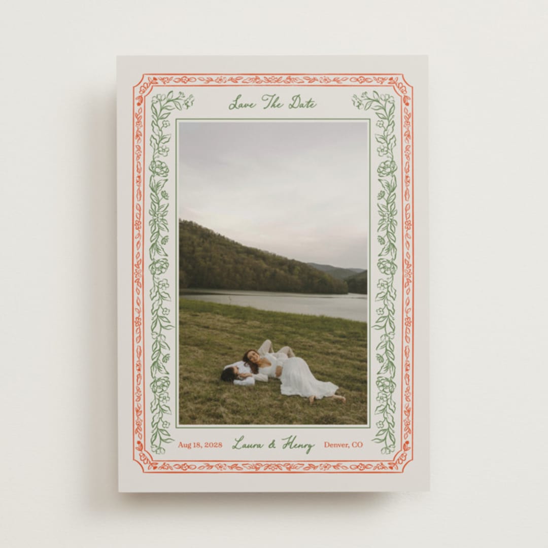 "Romantic Floral" - Save the Dates in Vintage by Elly - Front