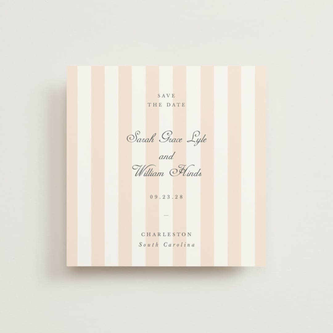"awning stripe" - Save the Dates in Peach by Sara Hicks Malone - Front