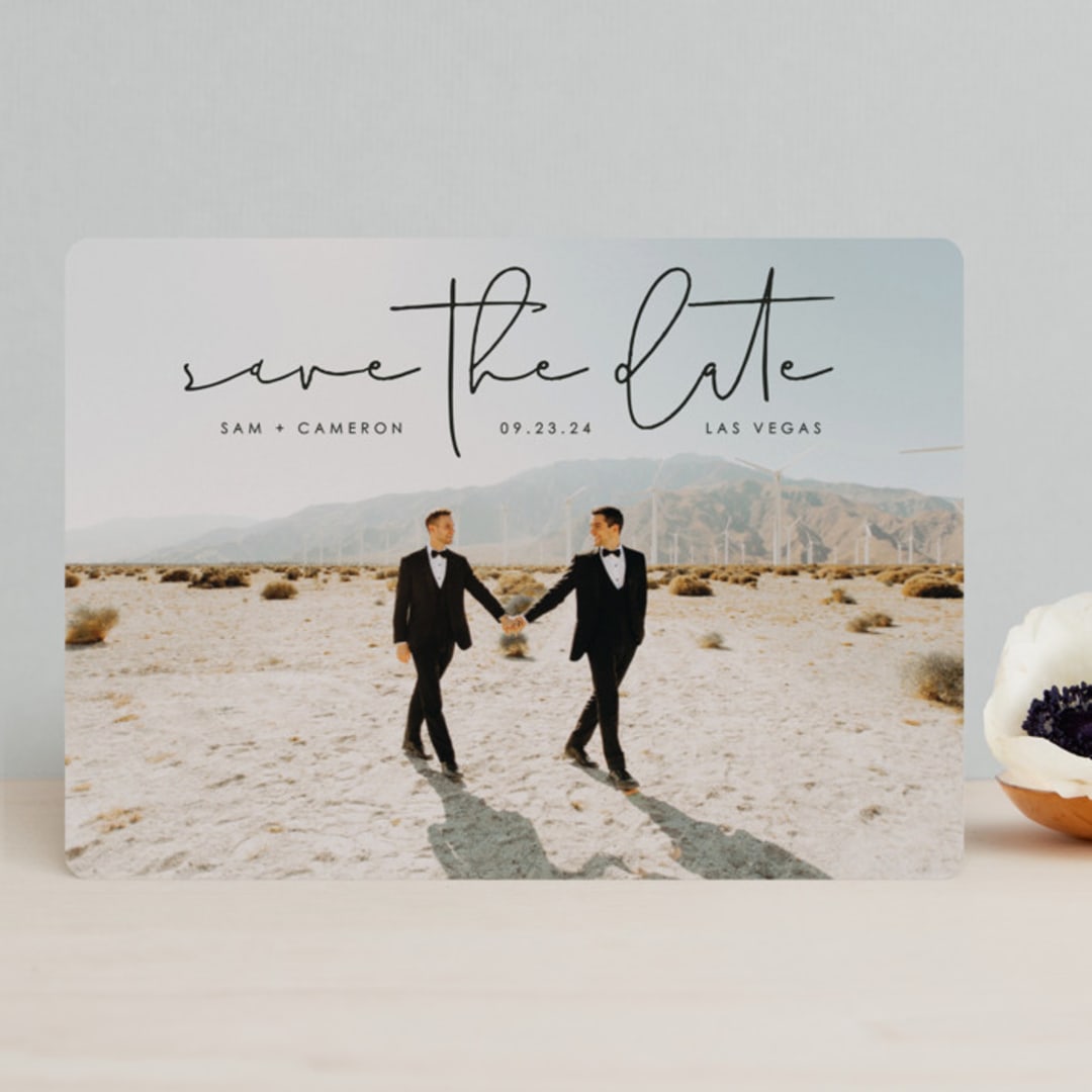"Simple Modern" - Save the Dates in Onyx by Erin Deegan - Front