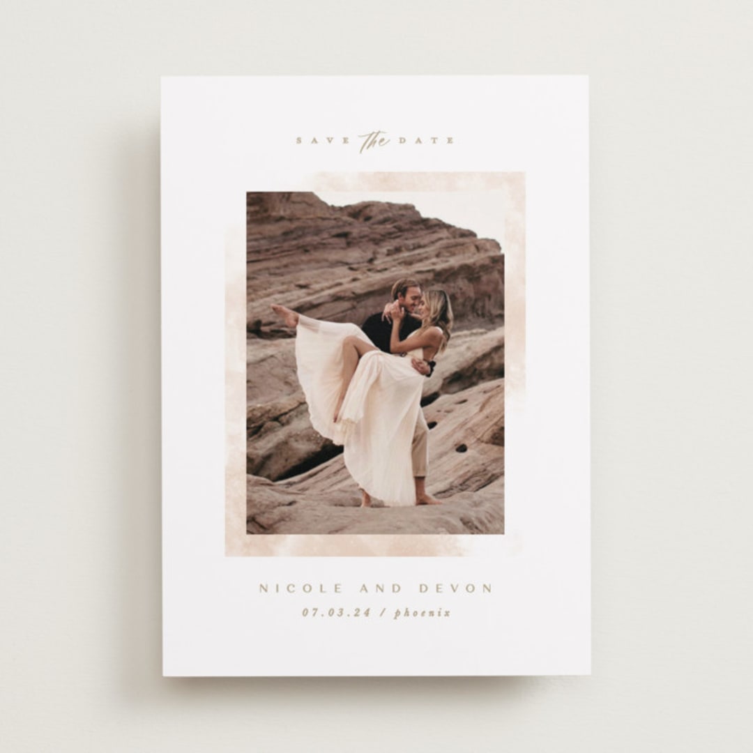 "Painterly Glow" - Save the Dates in Blush by Creo Study - Front