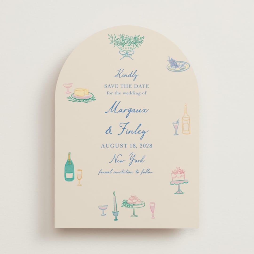 "Dining" - Save the Dates in Pastel by Elly - Front