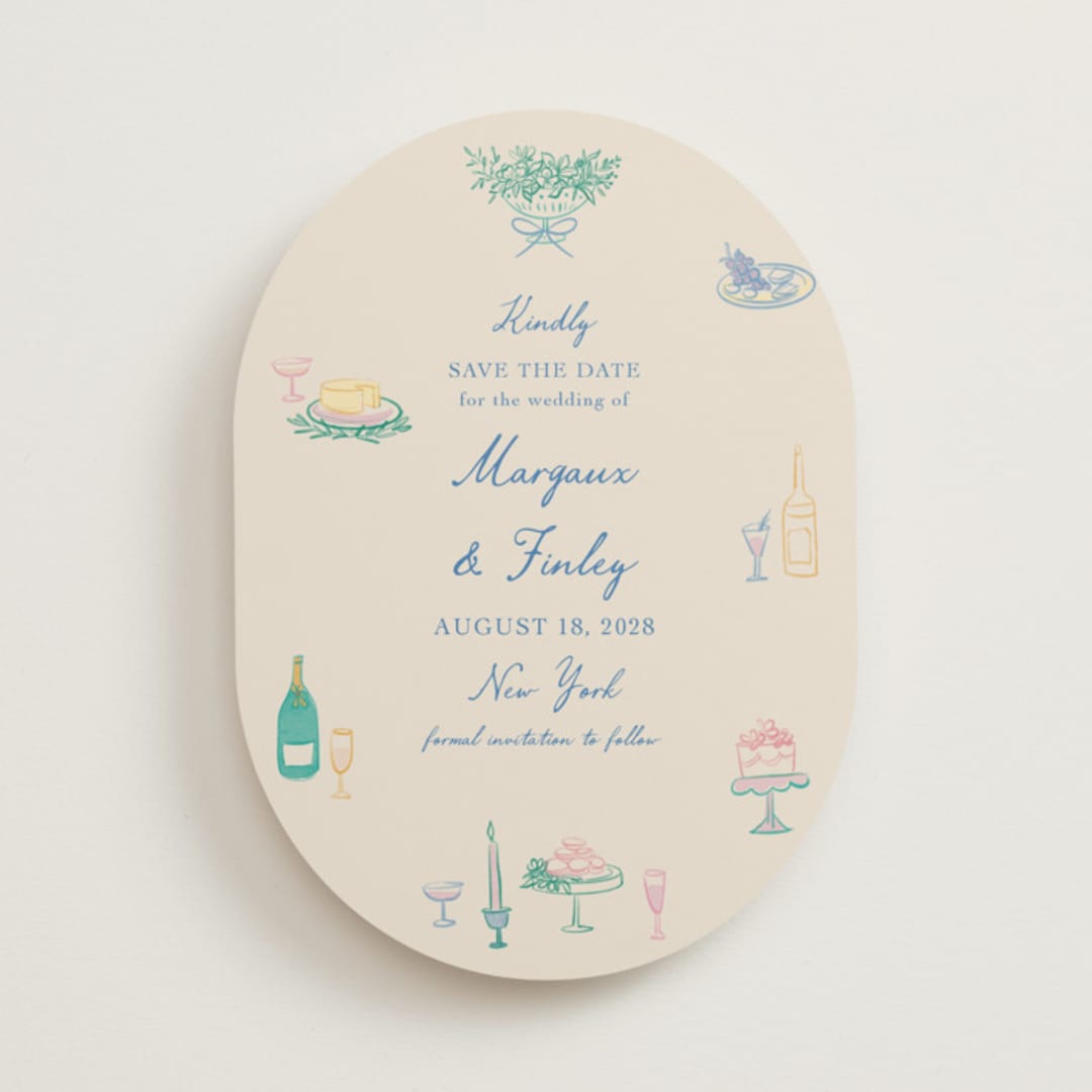 "Dining" - Save the Dates in Pastel by Elly - Front
