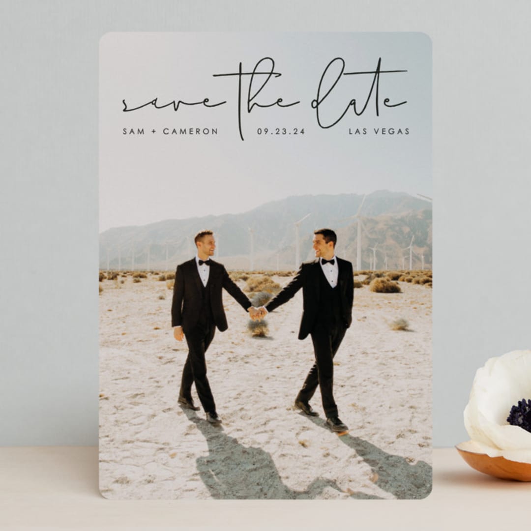 "Simple Modern" - Save the Dates in Onyx by Erin Deegan - Front