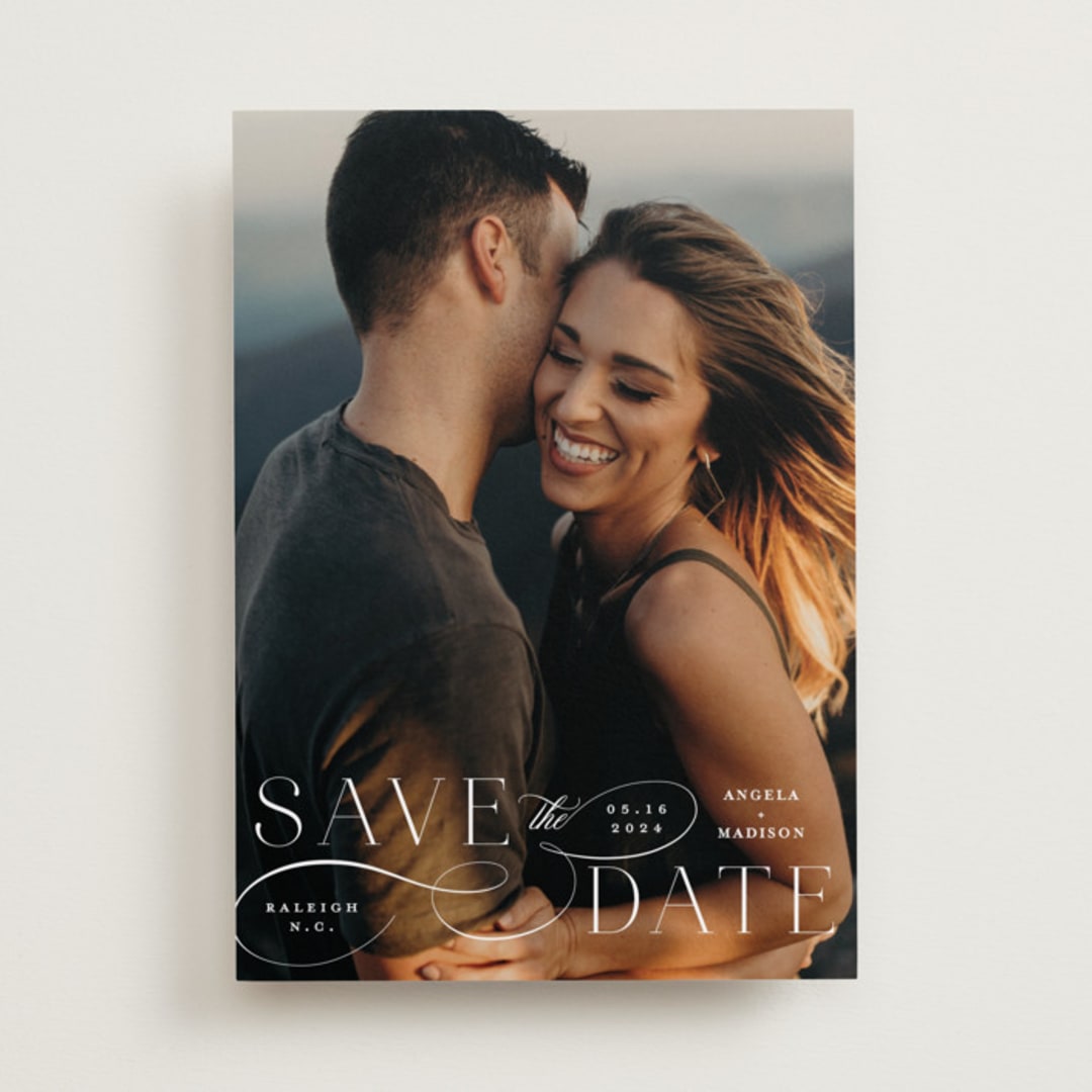 "Flourish" - Save the Dates in Vanilla by Ashley Rosenbaum - Front