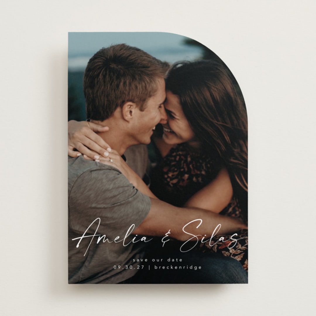 "Because of you" - Save the Dates in Marshmallow by Lea Delaveris - Front