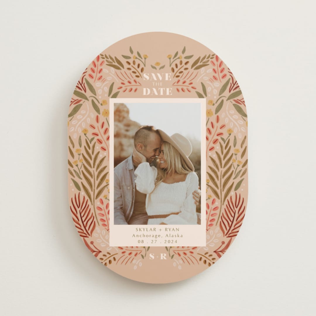 "Floral Folklore" - Save the Dates in Dawn by Lauren Jinhee - Front