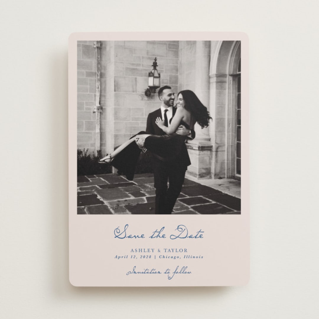 "Swan Crest" - Save the Dates in Royal by Cass Loh - Front