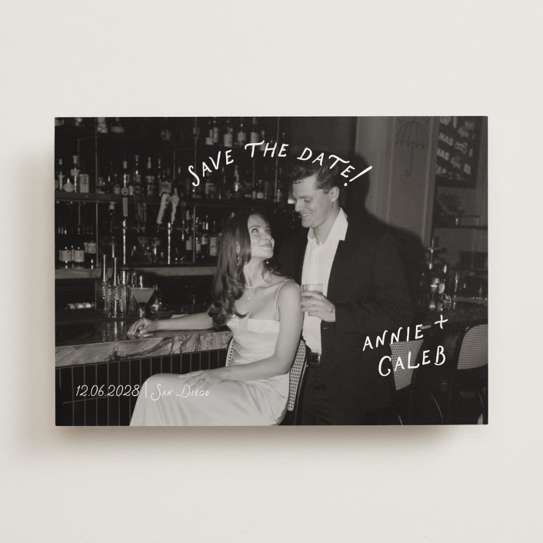 "Lovers" - Save the Dates in Ivory by Stephanie Heinrich Godbout - Front