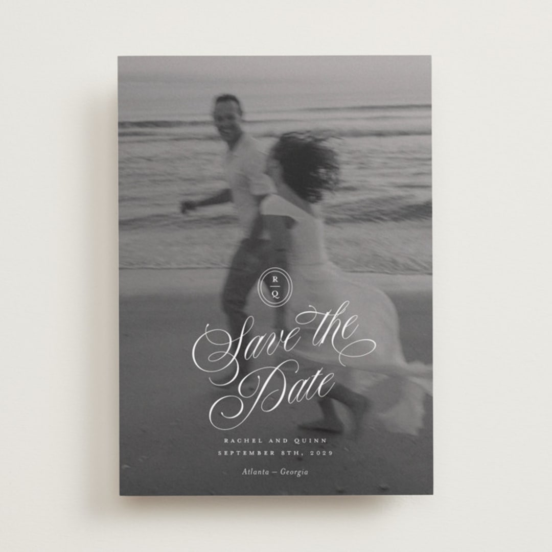 "Vintage Romance" - Save the Dates in Ivory by Paper Raven Co. - Front