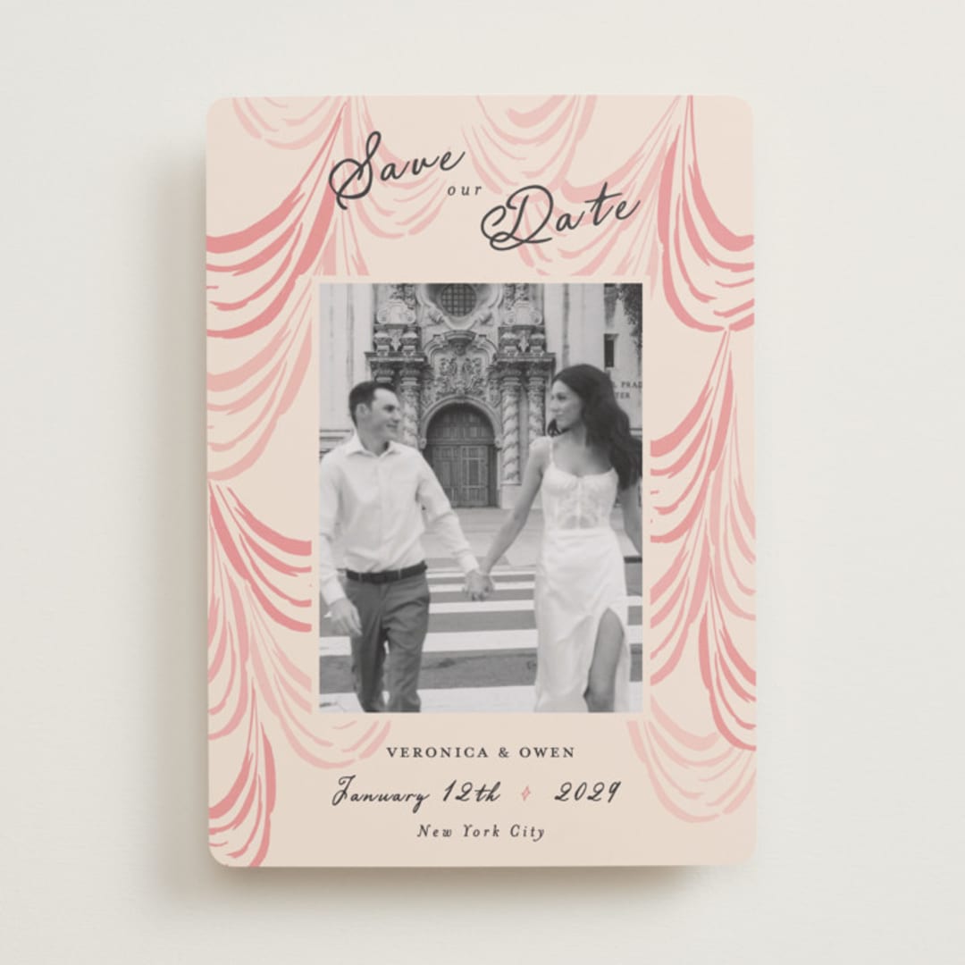 "Velvet Cherry" - Save the Dates in Blush by Sarah Rosenthal - Front