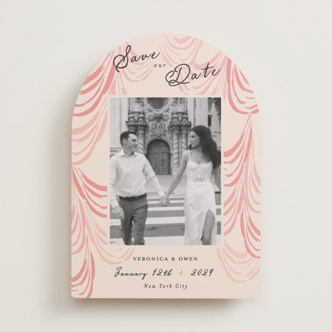 "Velvet Cherry" - Save the Dates in Blush by Sarah Rosenthal - Front