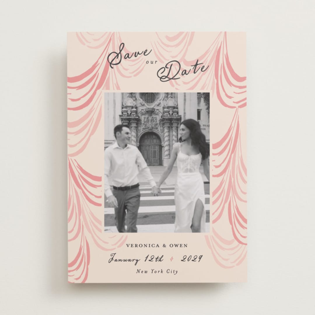 "Velvet Cherry" - Save the Dates in Blush by Sarah Rosenthal - Front