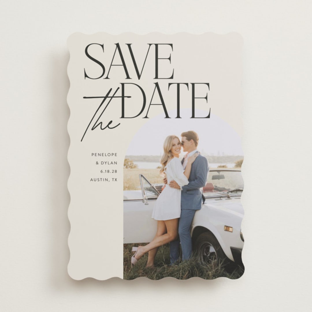 "Penelope" - Save the Dates in Ecru by Morgan Kendall - Front