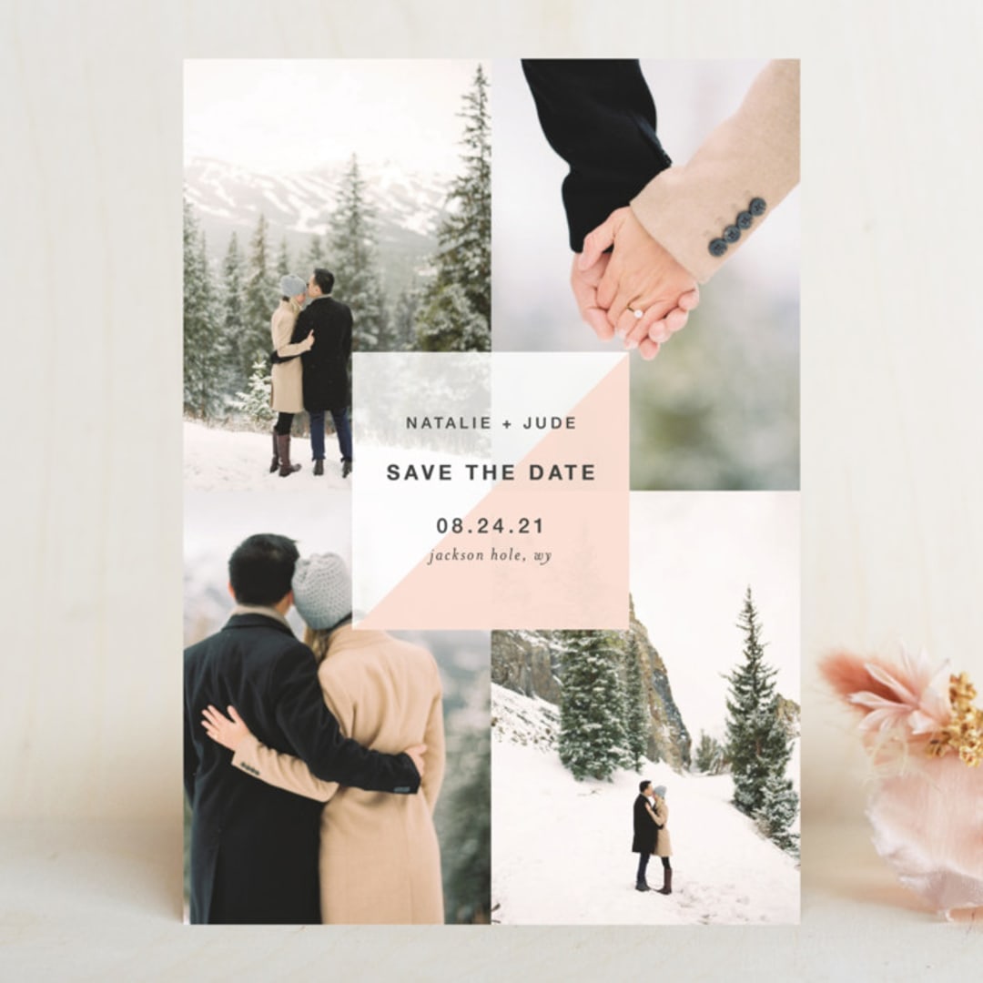 "portfolio" - Save the Dates in Blush by Robin Ott - Front