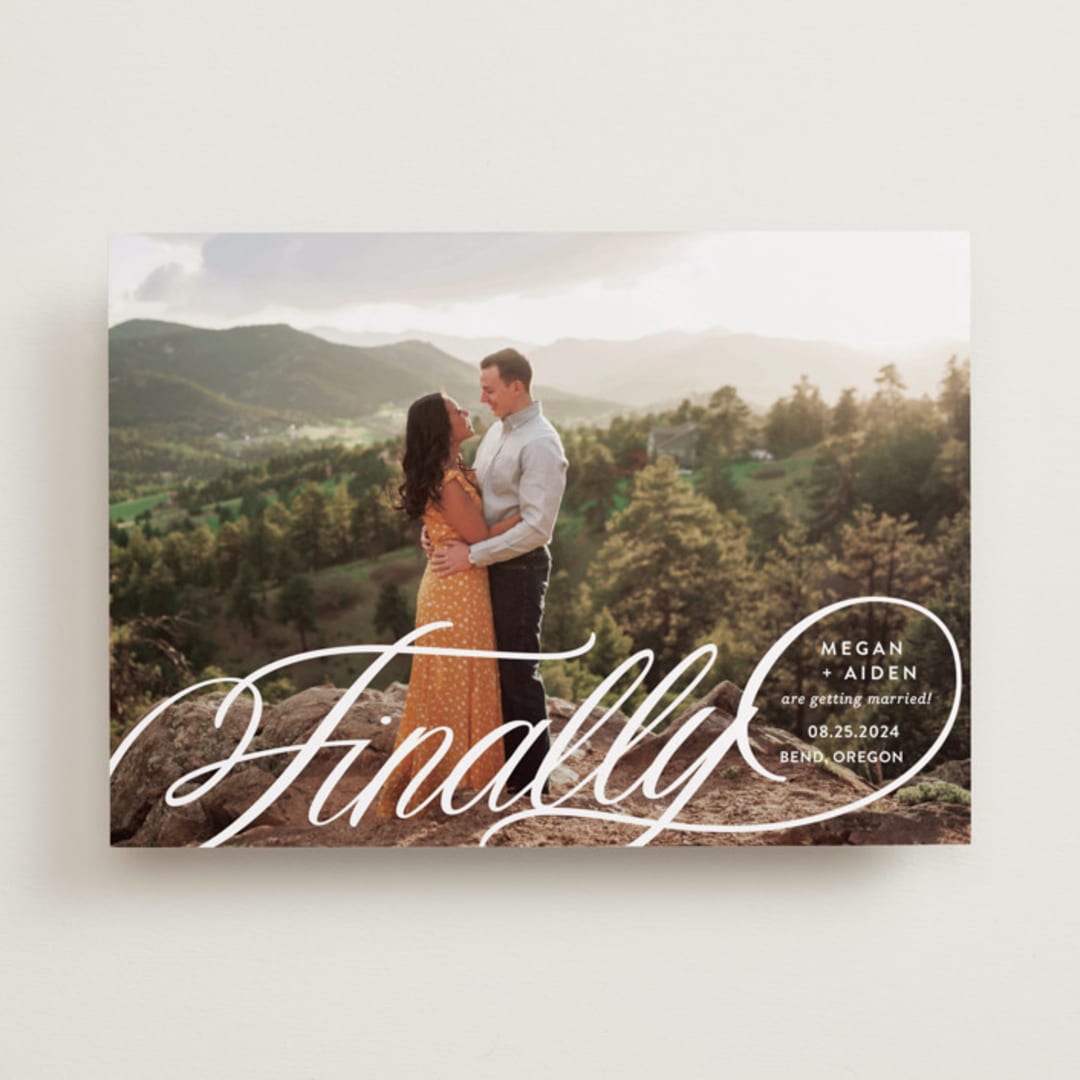 "Finally Getting Married" - Save the Dates in Cotton by Jill Means - Front