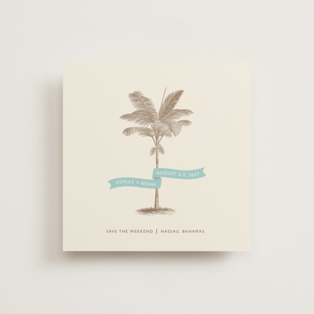 "Palm" - Save the Dates in Ocean by Lauren Chism - Front