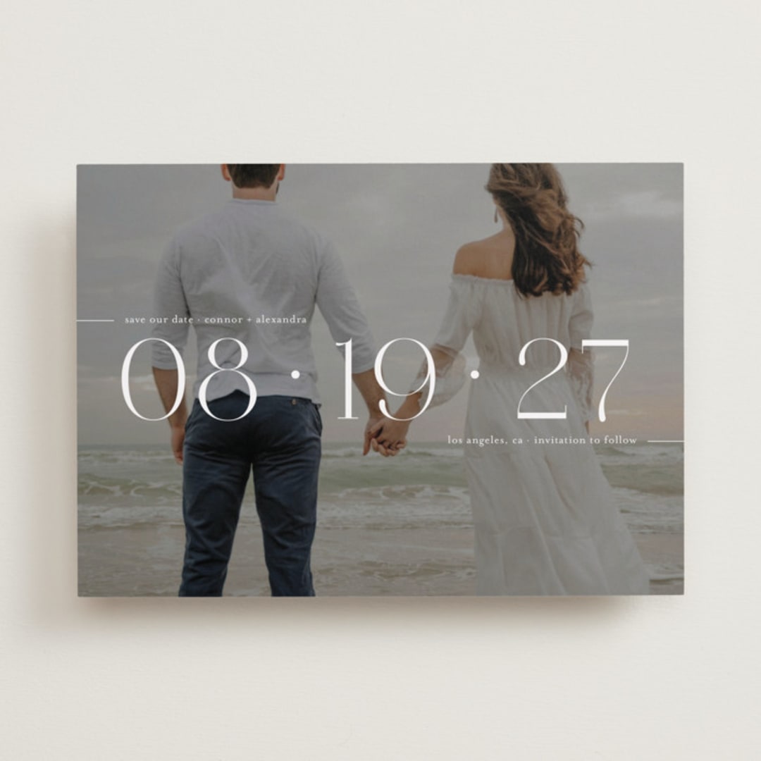 "Horizon Line" - Save the Dates in Pearl by Olivia Goree - Front
