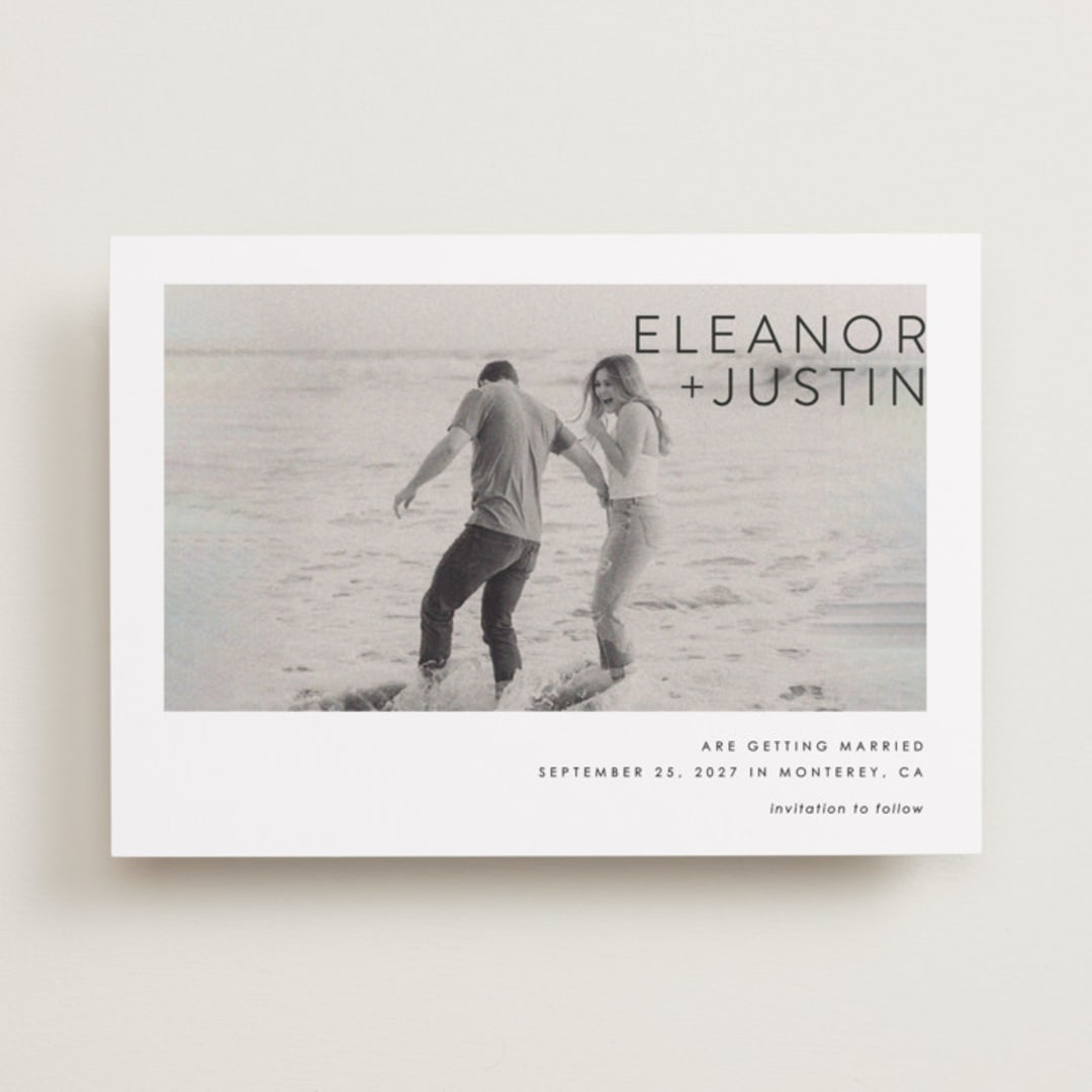 "enbolden" - Save the Dates in Blanc by Erin Deegan - Front