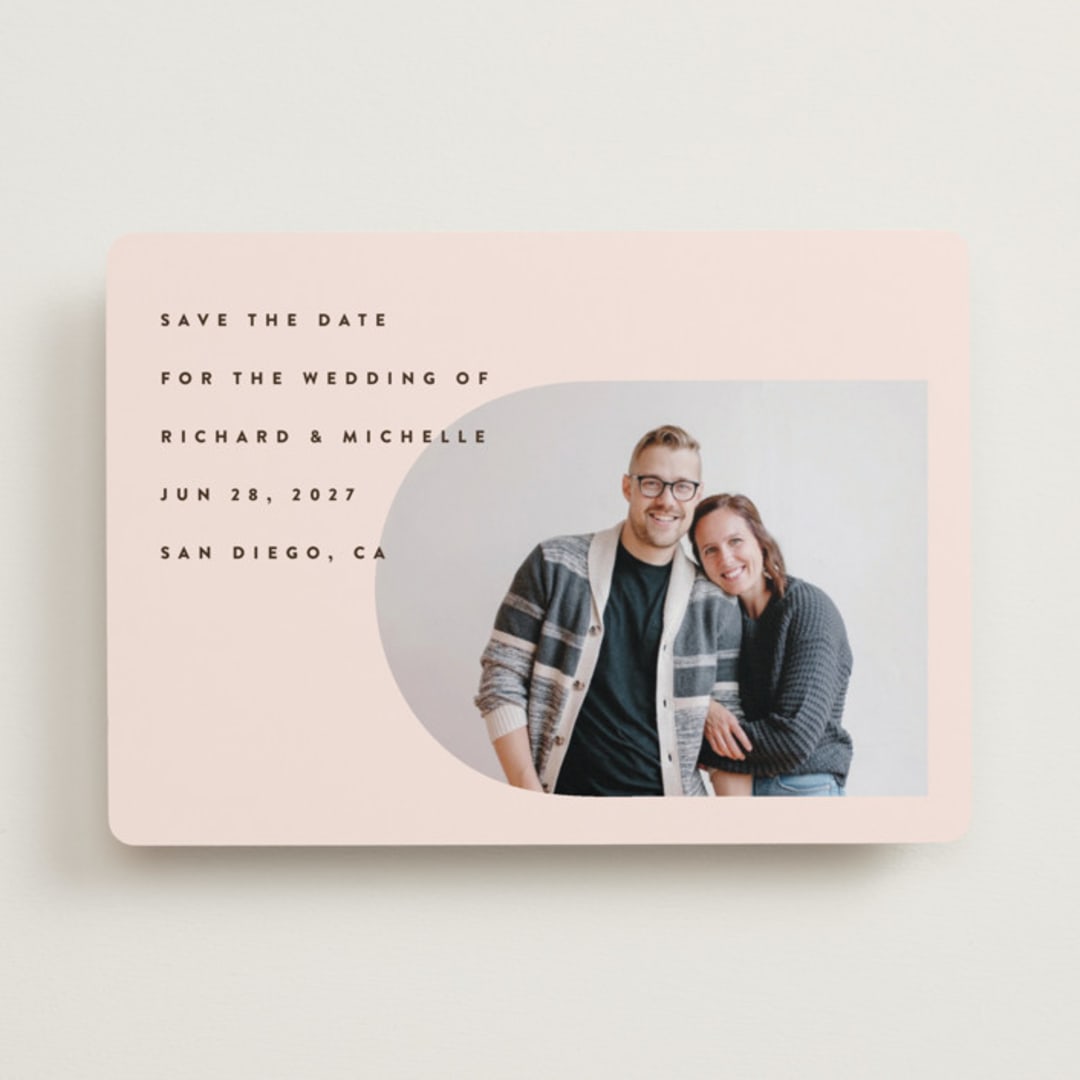 "Minimalist Pop" - Save the Dates in Blush by Katie Zimpel - Front