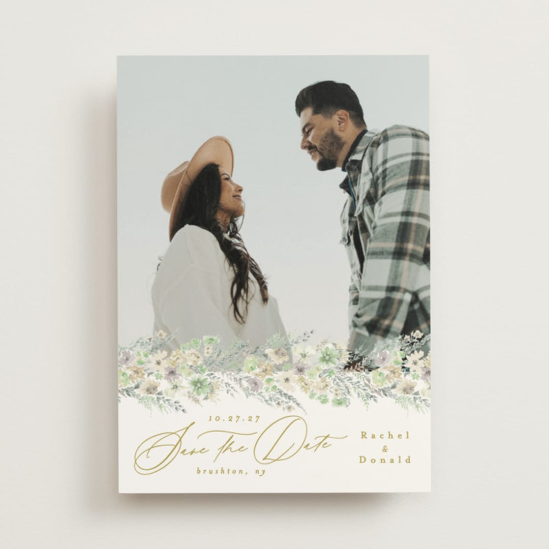"Floral Arch" - Save the Dates in Greenery by Phrosné Barwood - Front