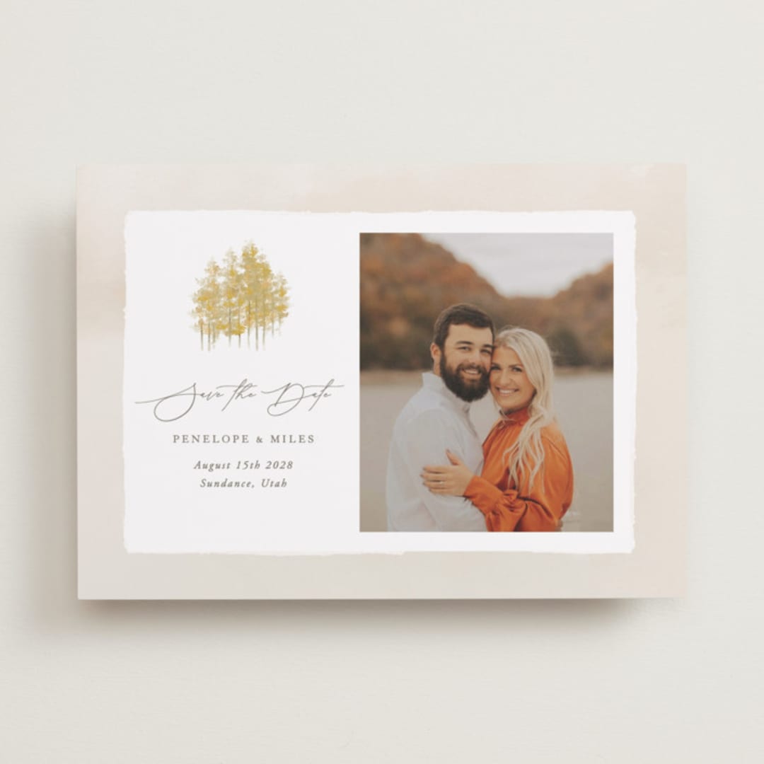 "Aspen" - Save the Dates in Natural by Robert and Stella - Front