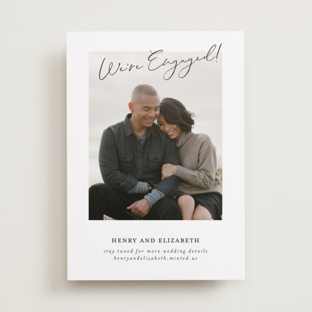 "We've Decided" - Save the Dates in Charcoal by Paper Raven Co. - Front