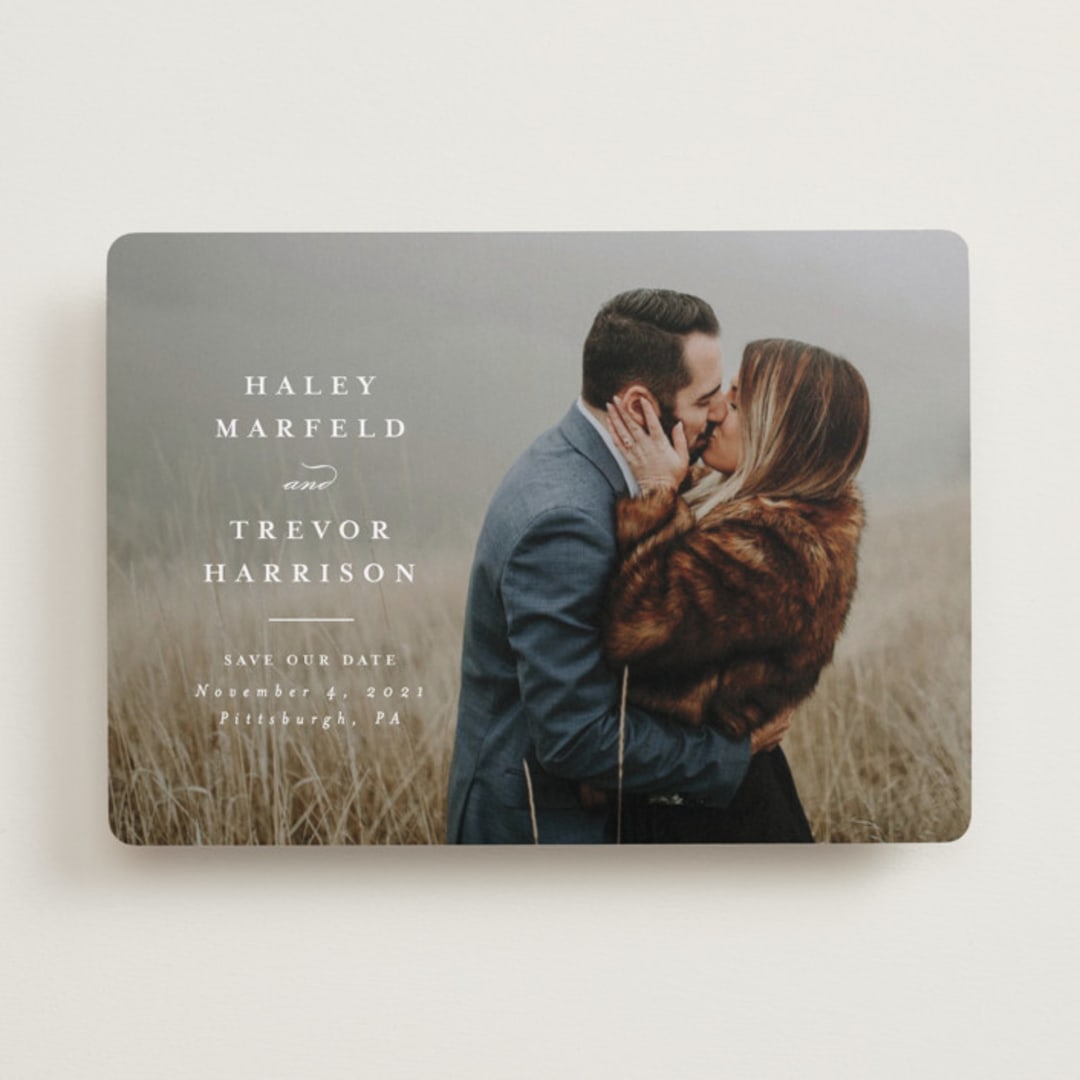 "Simple side" - Save the Dates in Pearl by Lea Delaveris - Front